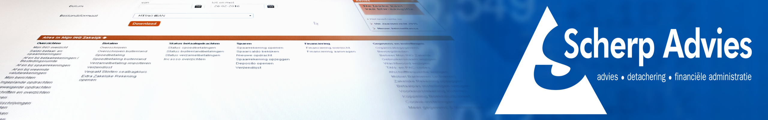 ScherpAdvies banner online boekhouden